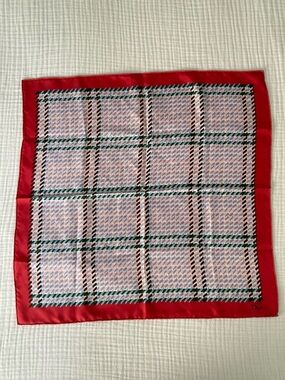 Dior Silk Scarf Geometric Print Red - 21”